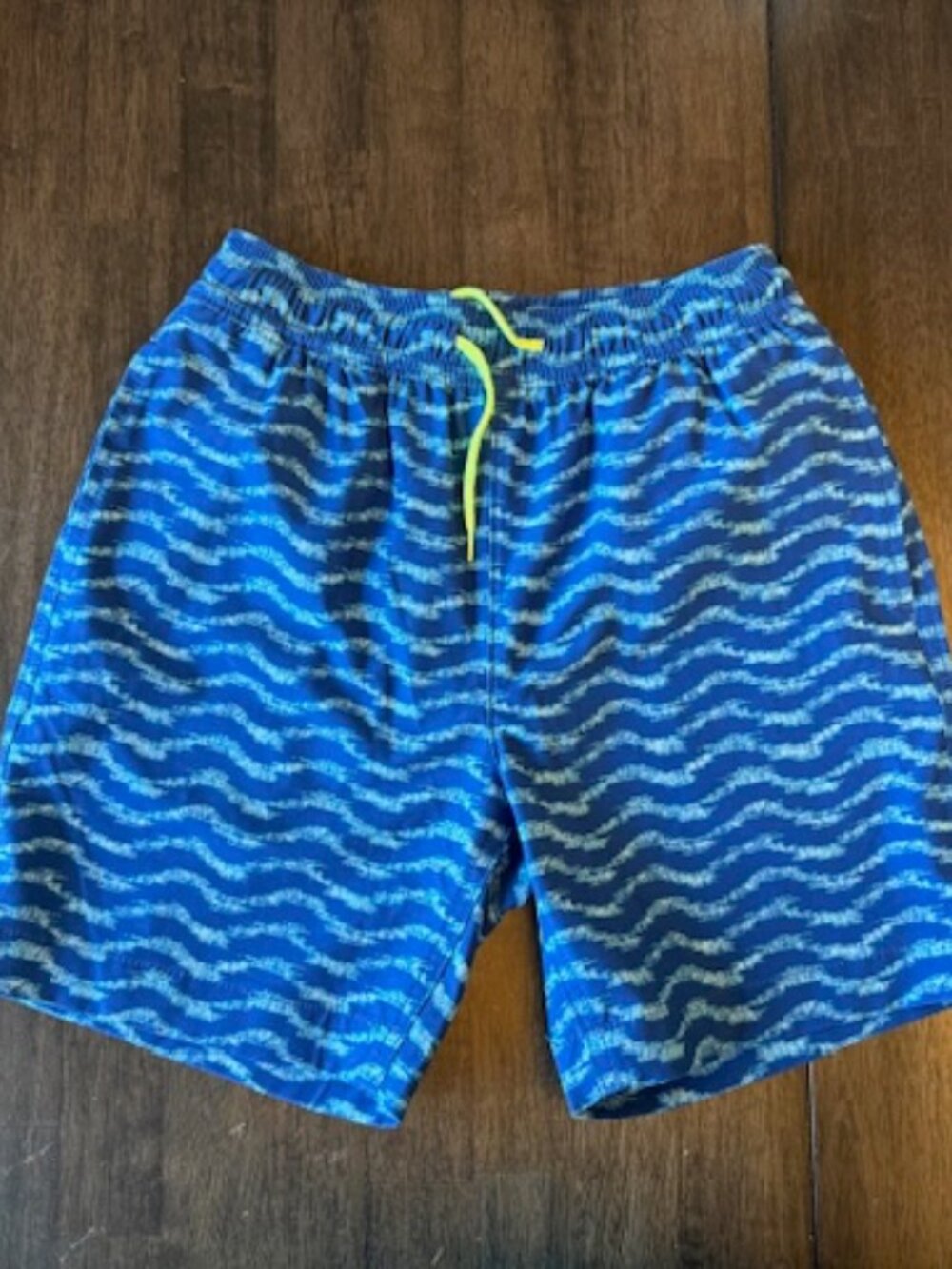 J. Crew Crewcuts Boys Blue Wave Crisp Sky Print Swim Trunk (Size 8) BX370